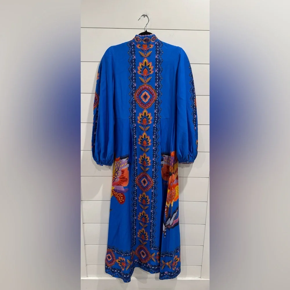 NWT Farm Rio Lucy blue floral tapestry maxi dress - Picture 10 of 10